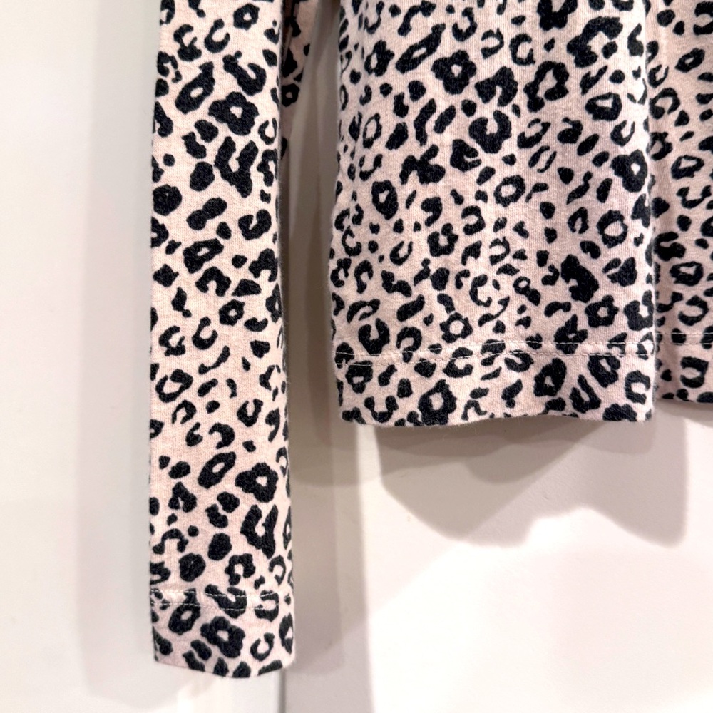 Sandy Liang Black & Cream Leopard Cotton Blouse Shirt Top Size 6 - Picture 6 of 12